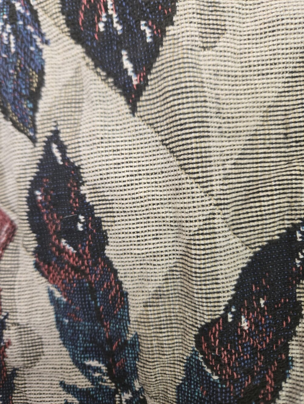🍂 Vintage Southwest Canyon Tapestry Leaf Cropped Jacket XL - Picture 6 of 6
